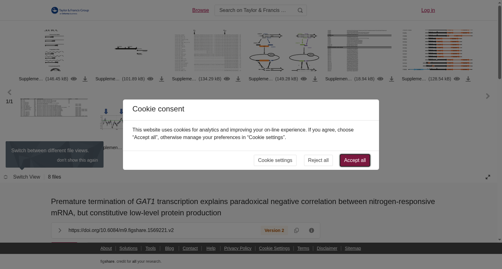 Premature termination of <i>GAT1</i> transcription explains paradoxical negative correlation between nitrogen-responsive mRNA, but constitutive low-level protein production 数据集图片