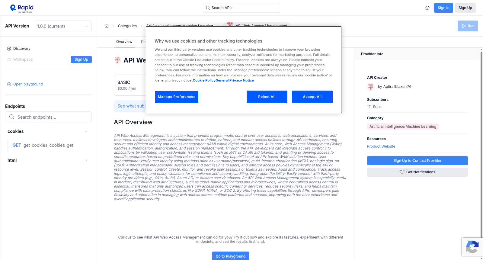 API Web Access Management 数据集图片