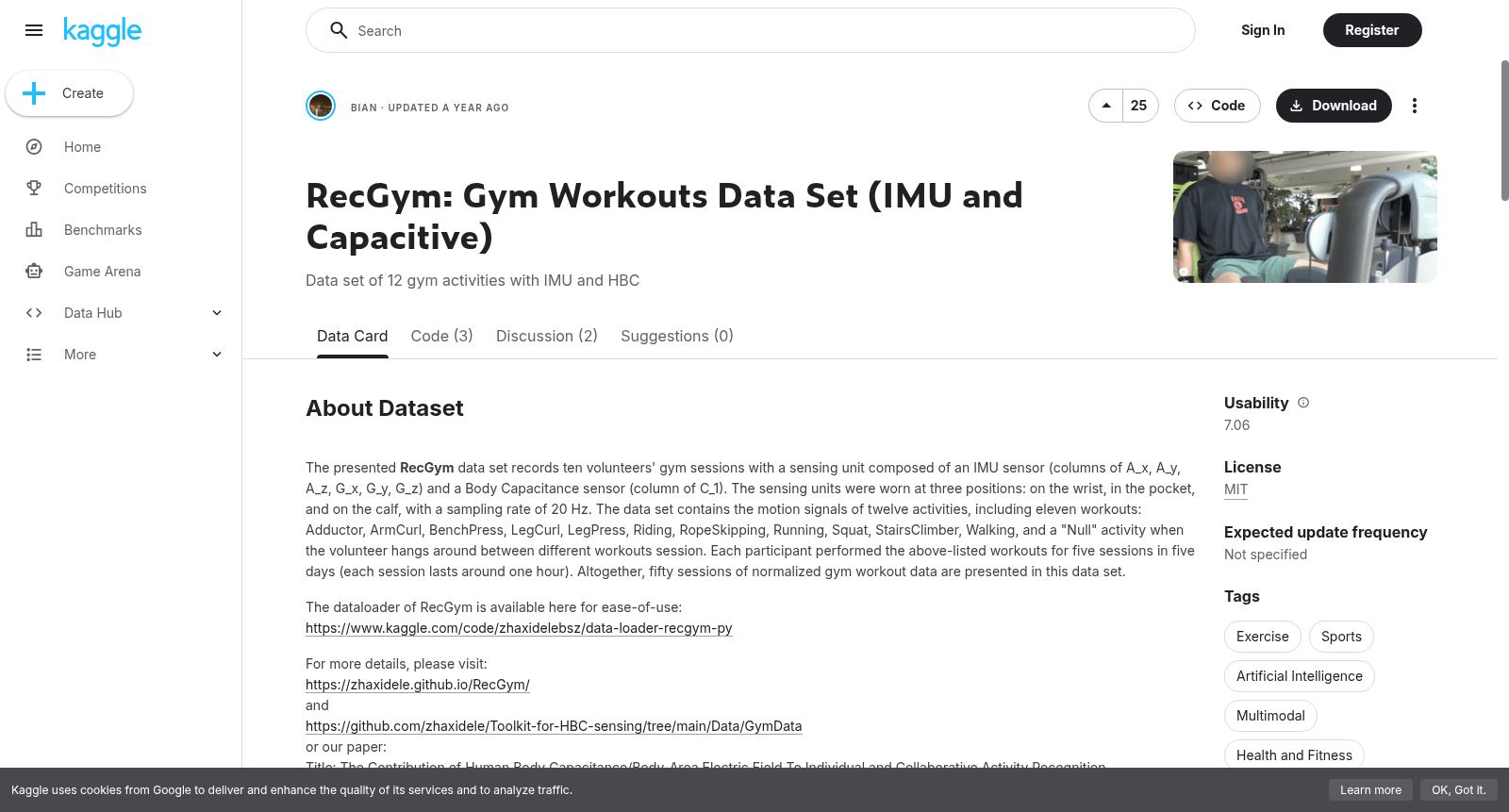 RecGym: Gym Workouts Data Set (IMU and Capacitive) 数据集图片