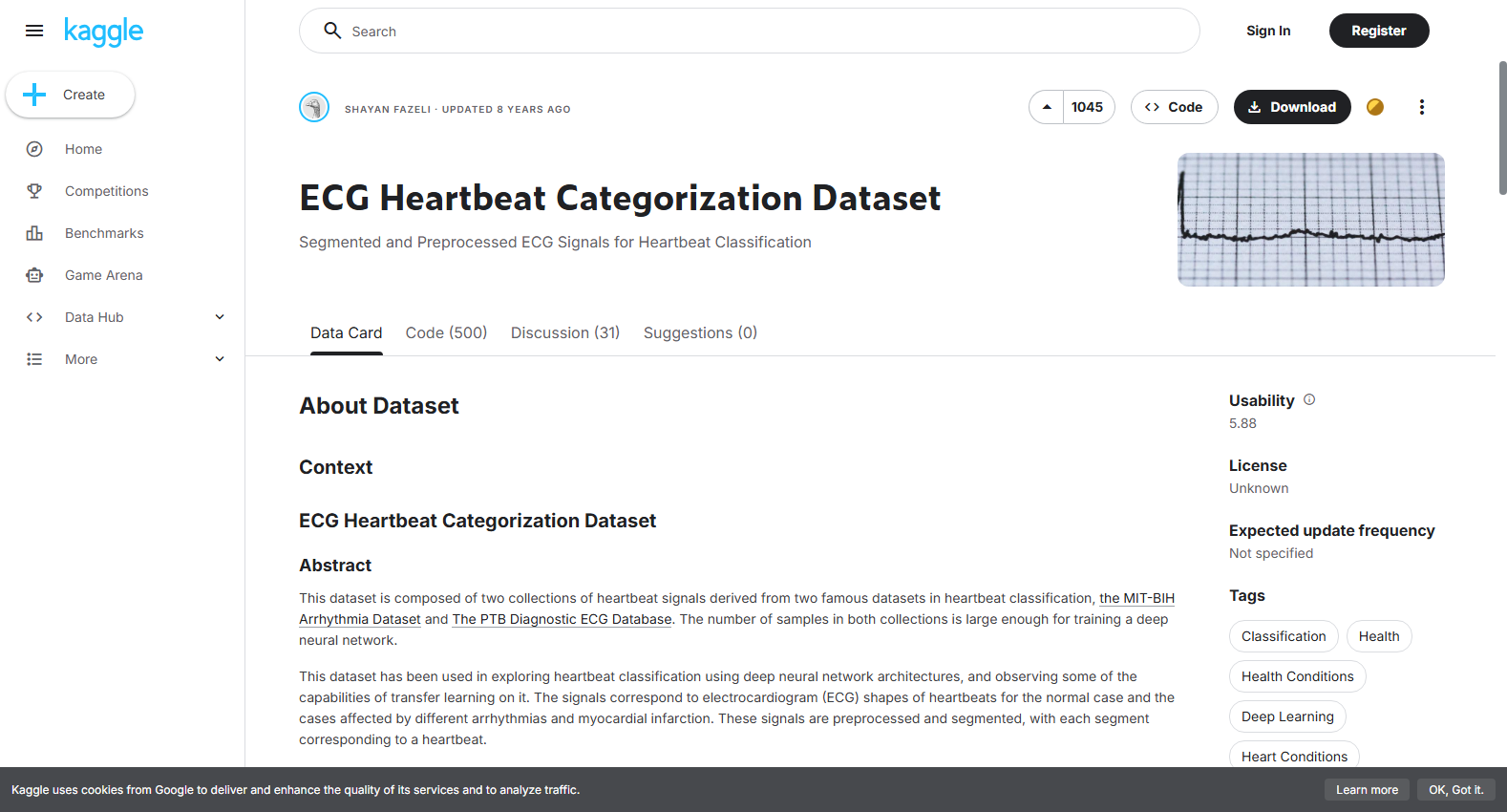 ECG Heartbeat Categorization Dataset