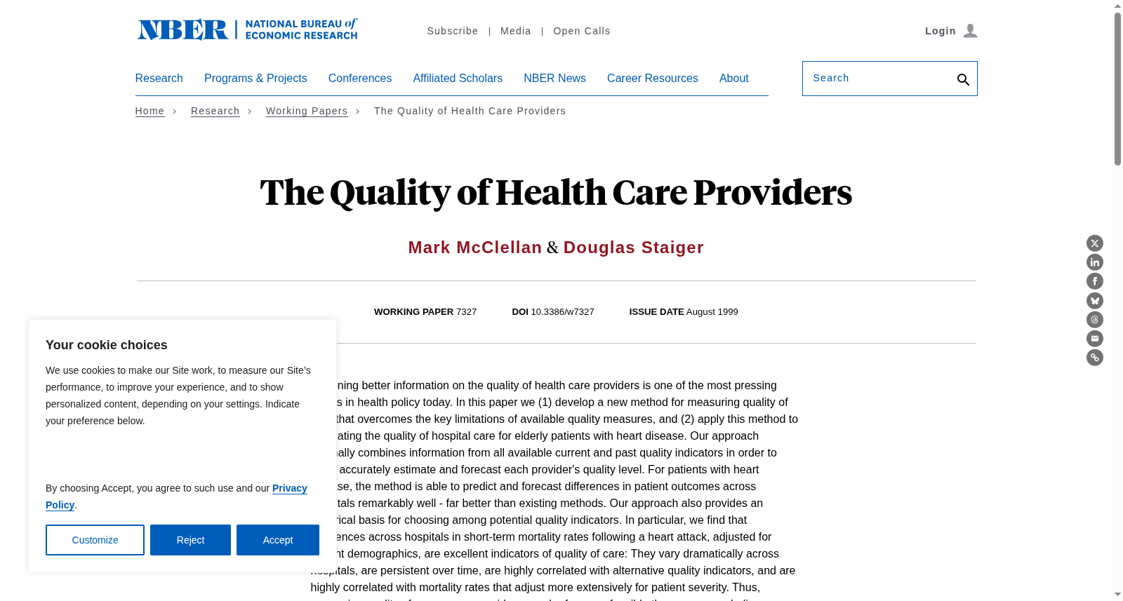 The Quality of Health Care Providers 数据集图片
