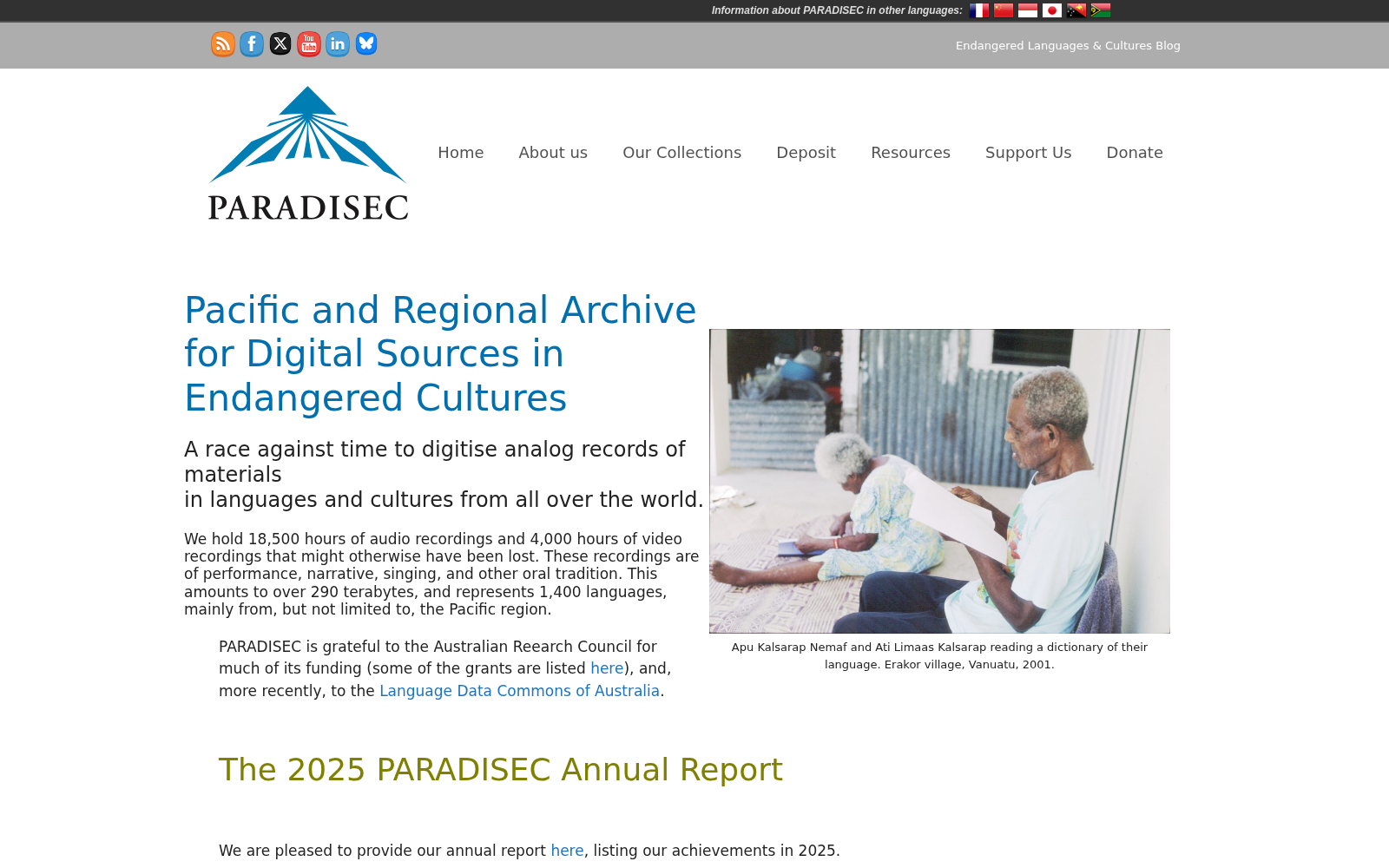 Pacific and Regional Archive for Digital Sources in Endangered Cultures 数据集图片