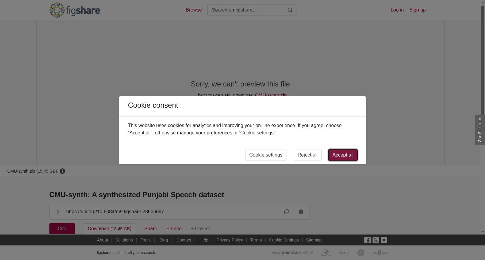 <strong>CMU-synth: A synthesized Punjabi Speech dataset </strong> 数据集图片