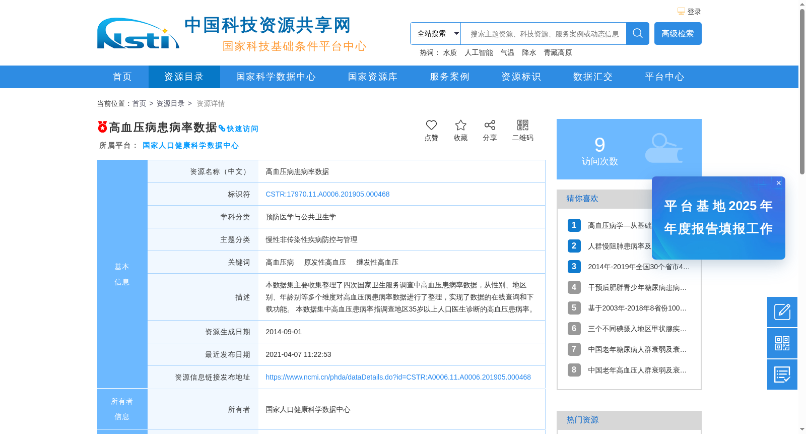 高血压病患病率数据 数据集图片