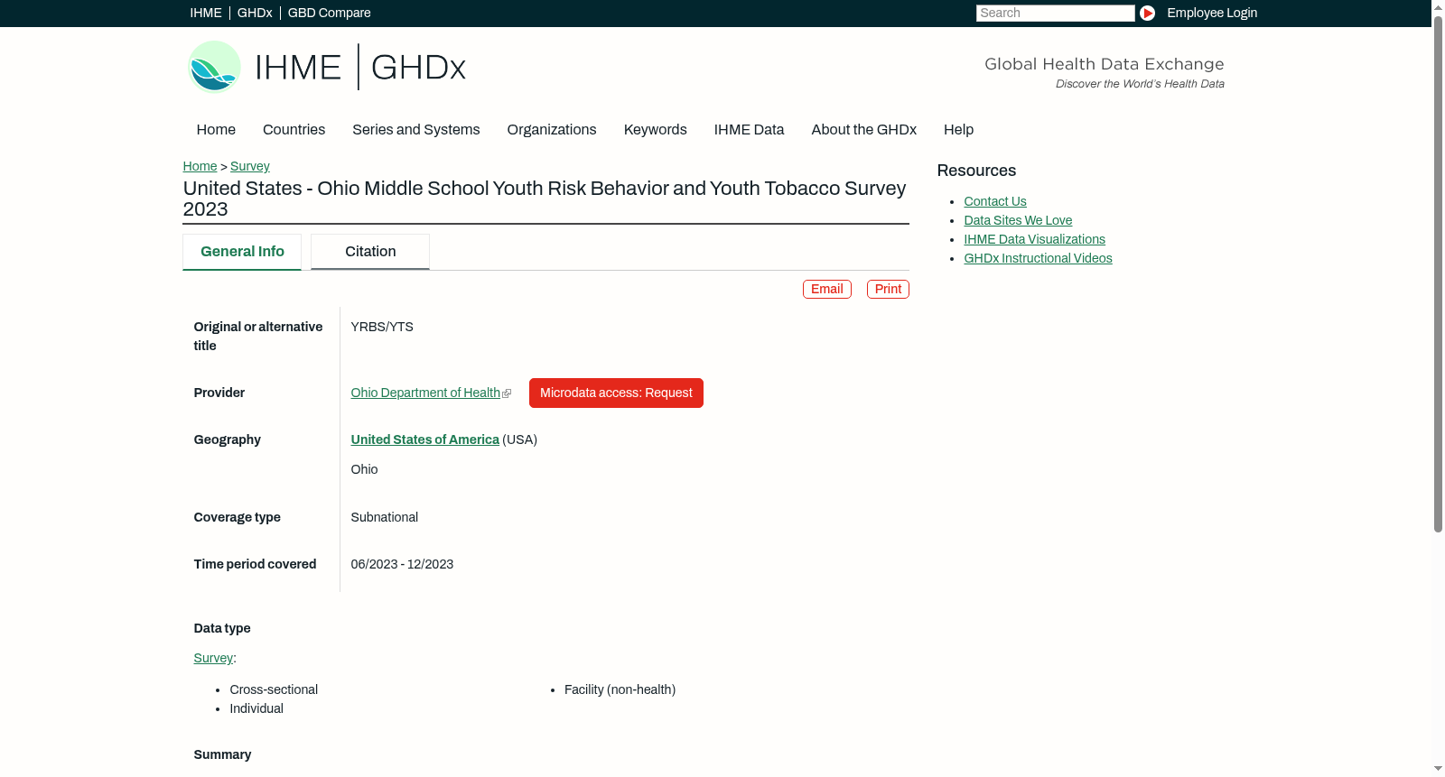 United States - Ohio Middle School Youth Risk Behavior and Youth Tobacco Survey 2023 数据集图片