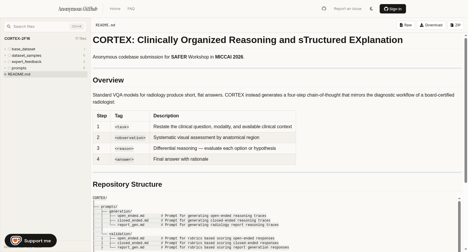 CORTEX (Clinically Organized Reasoning and sTructured EXplanation) 数据集图片