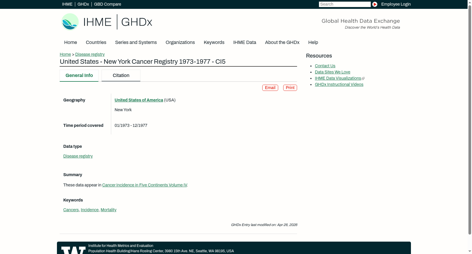 United States - New York Cancer Registry 1973-1977 - CI5 数据集图片