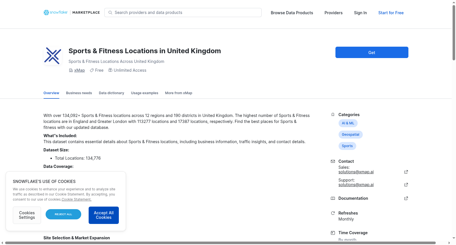 Sports & Fitness Locations in United Kingdom 数据集图片