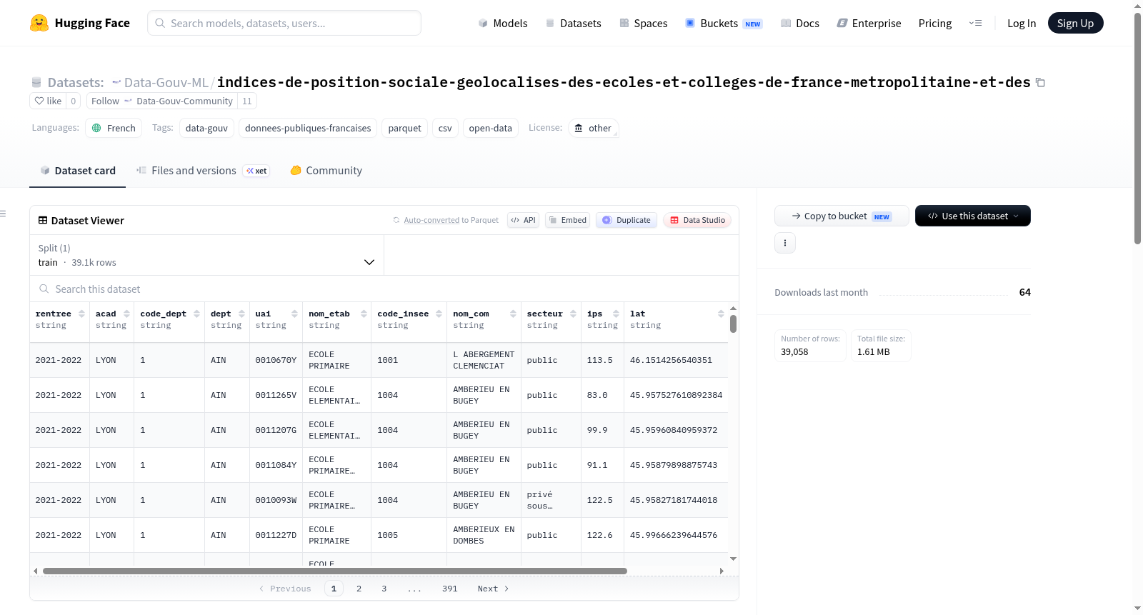Data-Gouv-FR/indices-de-position-sociale-geolocalises-des-ecoles-et-colleges-de-france-metropolitaine-et-des 数据集图片