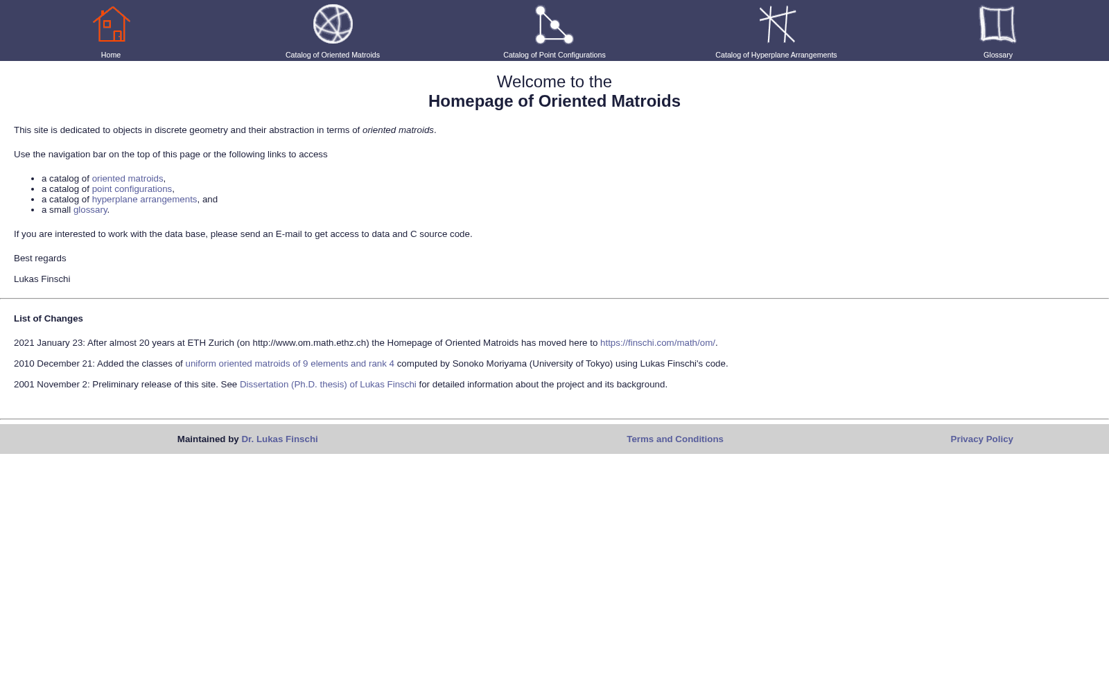 Homepage of Oriented Matroids 数据集图片
