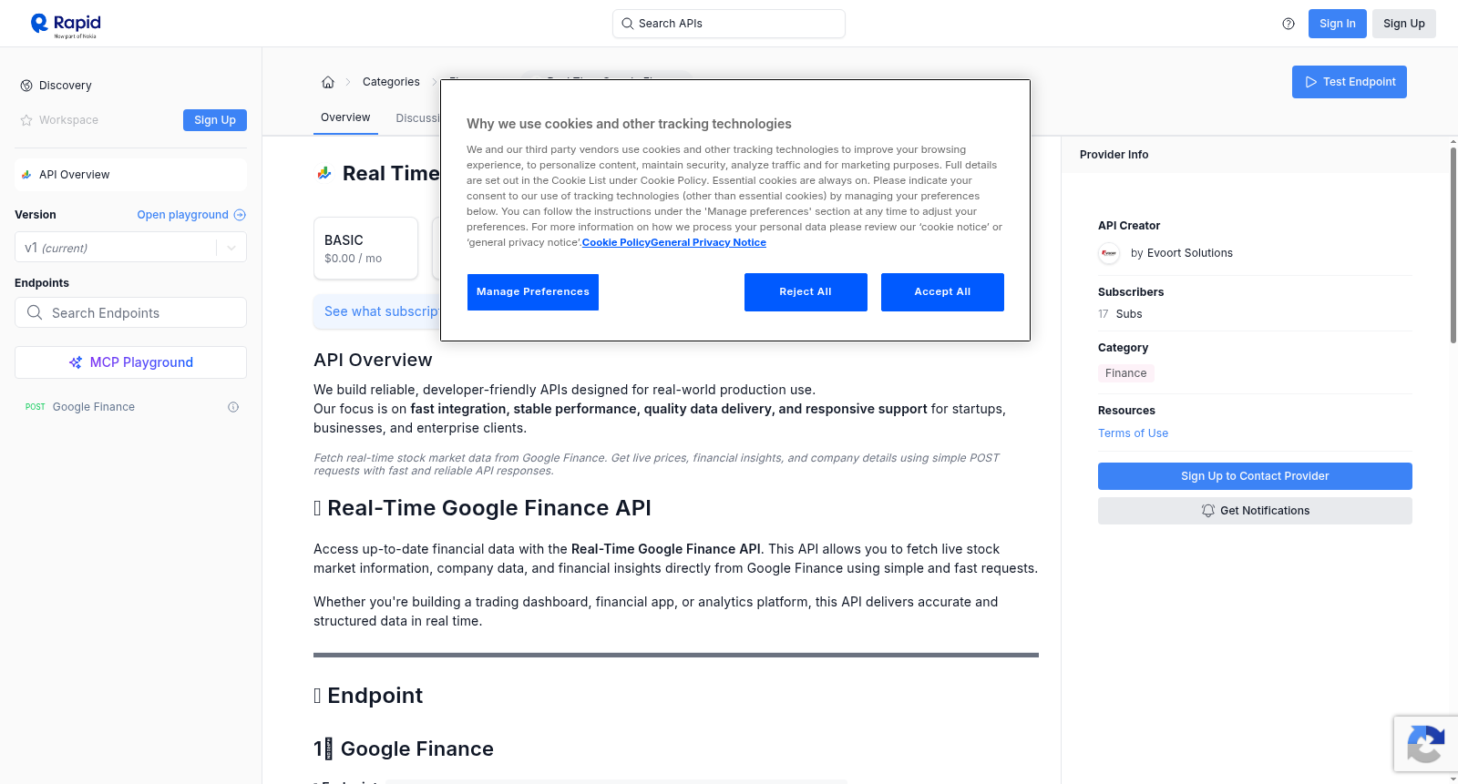 Real Time Google Finance 数据集图片