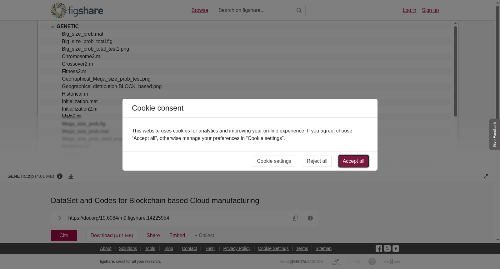 DataSet and Codes for Blockchain based Cloud manufacturing 数据集图片