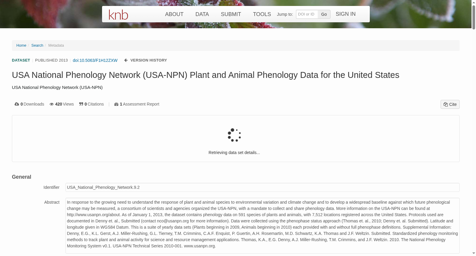USA National Phenology Network (USA-NPN) Plant and Animal Phenology Data for the United States 数据集图片