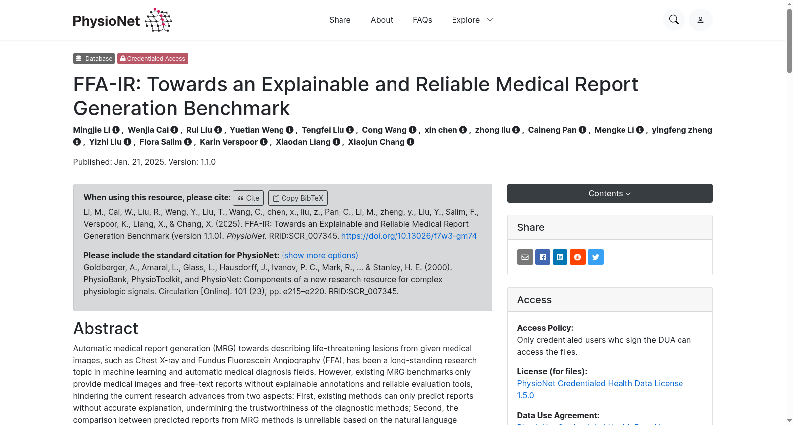FFA-IR: Towards an Explainable and Reliable Medical Report Generation Benchmark 数据集图片