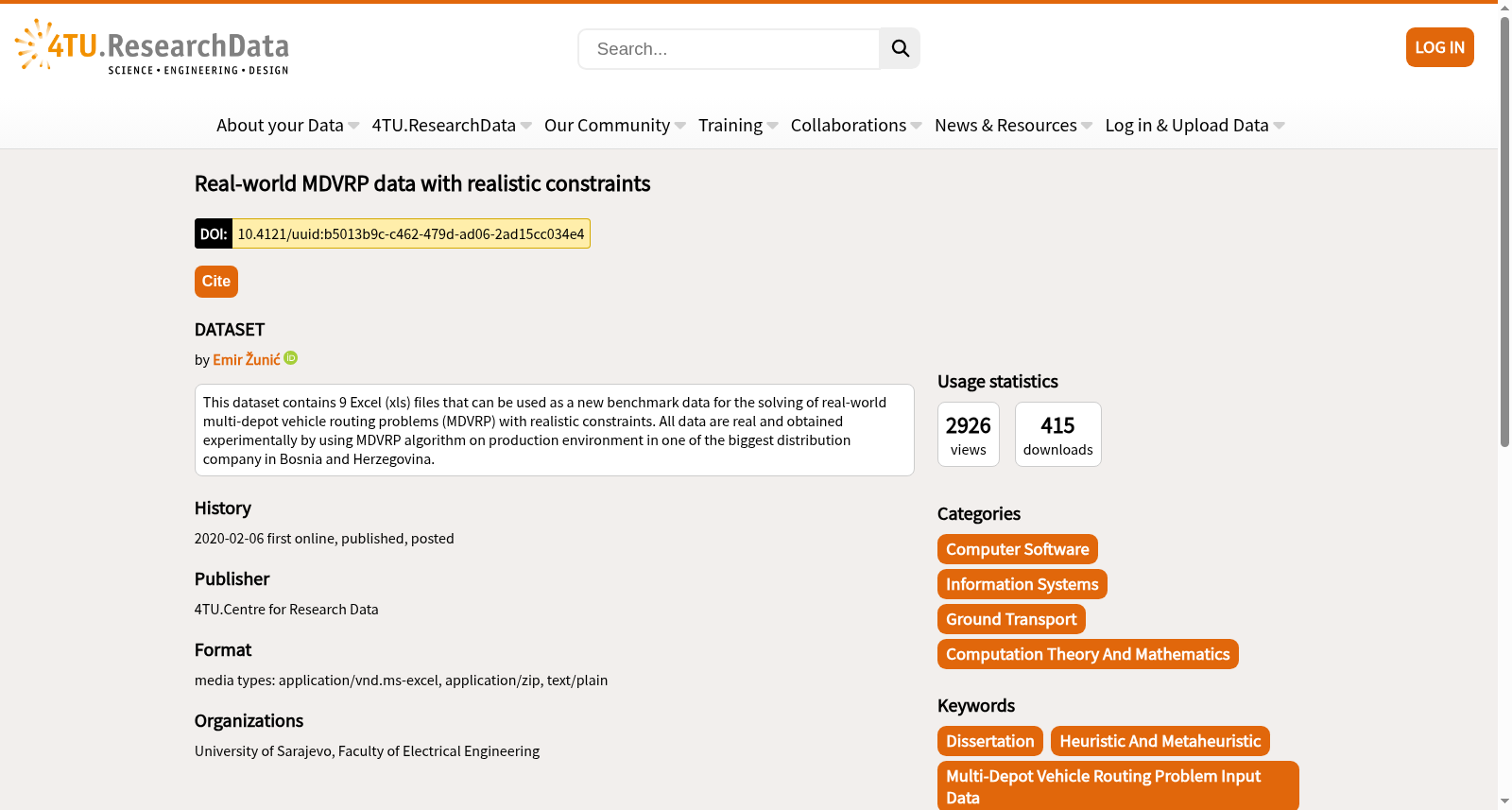 Real-world MDVRP data with realistic constraints 数据集图片