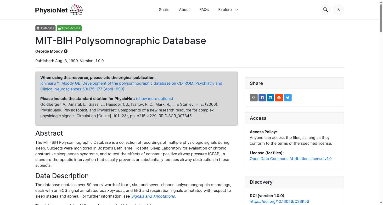 MIT-BIH Polysomnographic Database 数据集图片