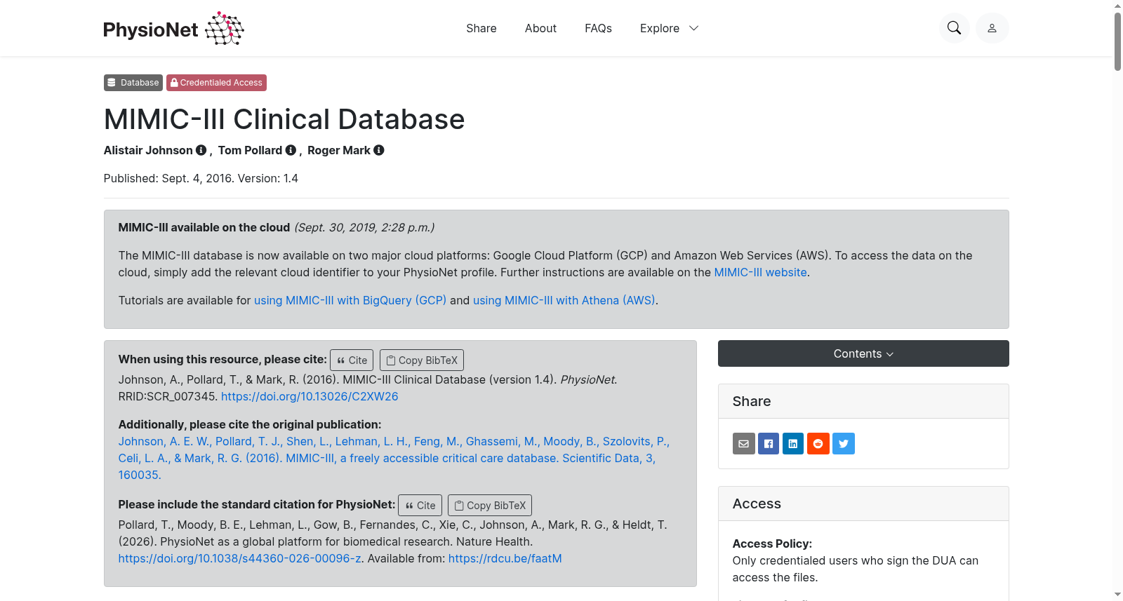 MIMIC-III Clinical Database 数据集图片