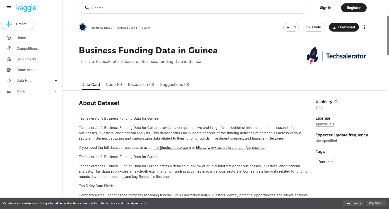 Business Funding Data in Guinea 数据集图片