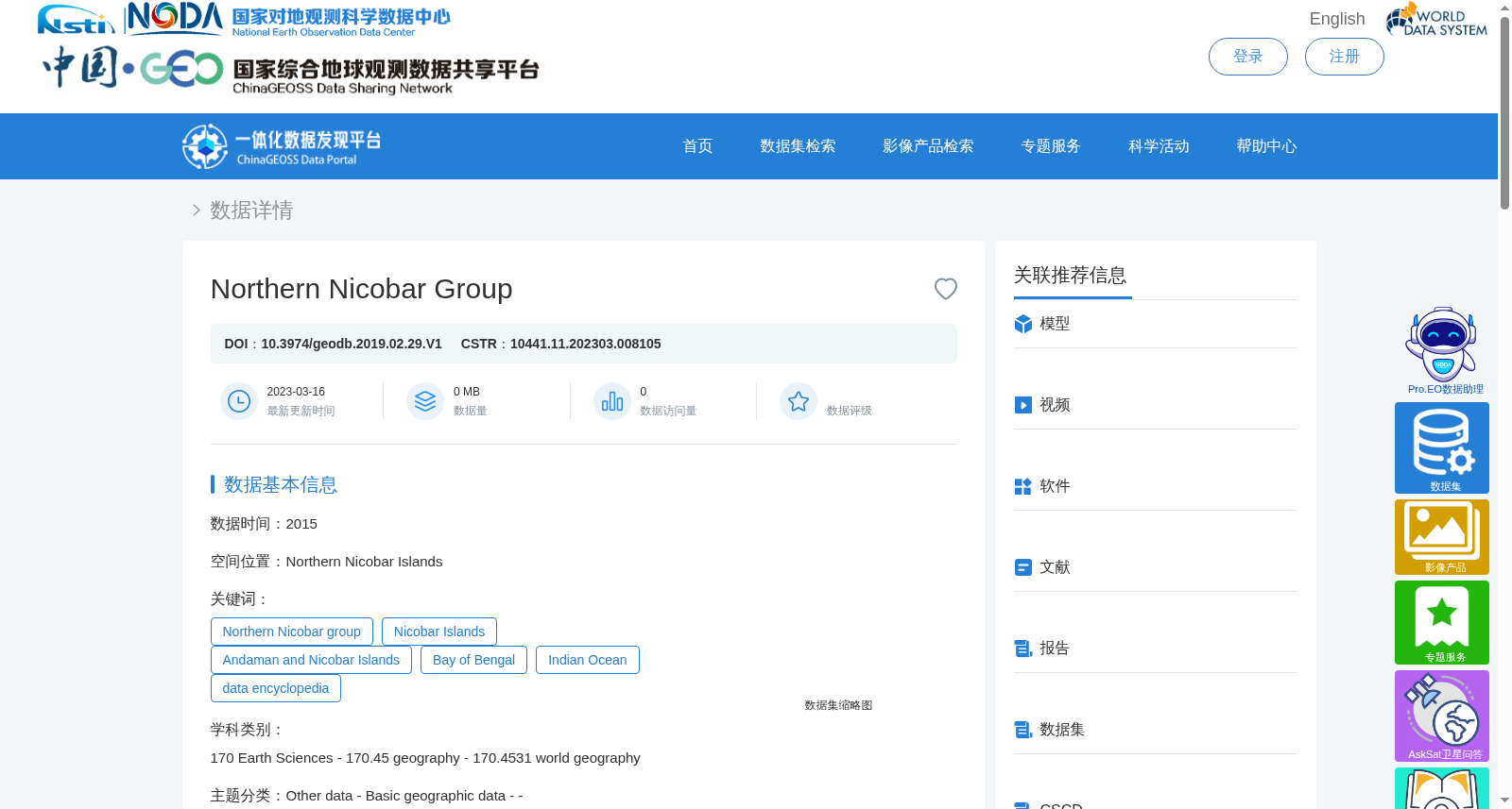 北尼科巴群岛-全球变化数据大百科辞条 数据集图片