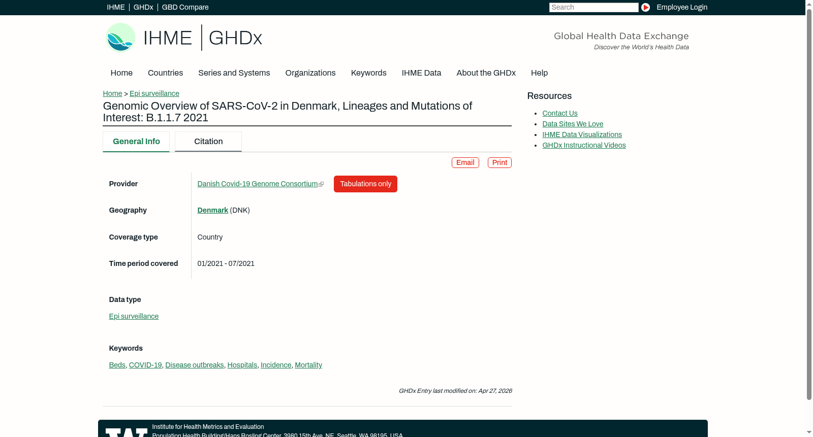 Genomic Overview of SARS-CoV-2 in Denmark, Lineages and Mutations of Interest: B.1.1.7 2021 数据集图片