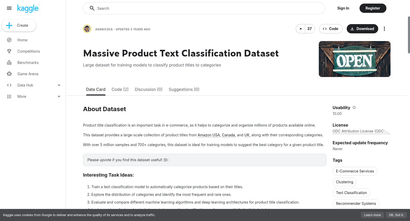 Massive Product Text Classification Dataset 数据集图片