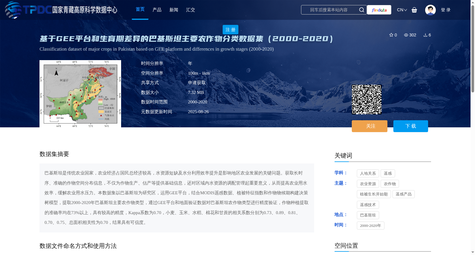 基于GEE平台和生育期差异的巴基斯坦主要农作物分类数据集(2000-2020) 数据集图片
