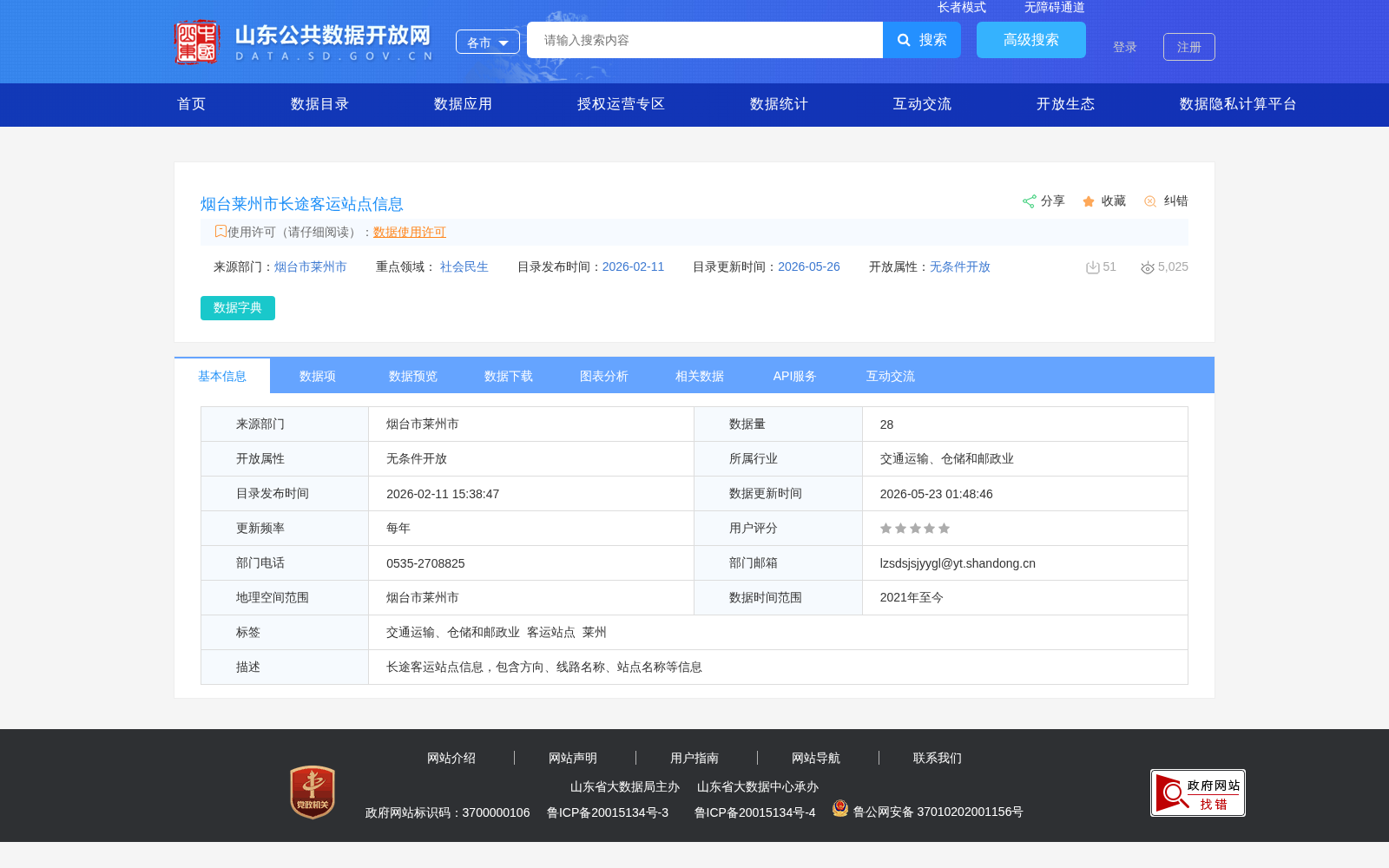 烟台莱州市长途客运站点信息 数据集图片