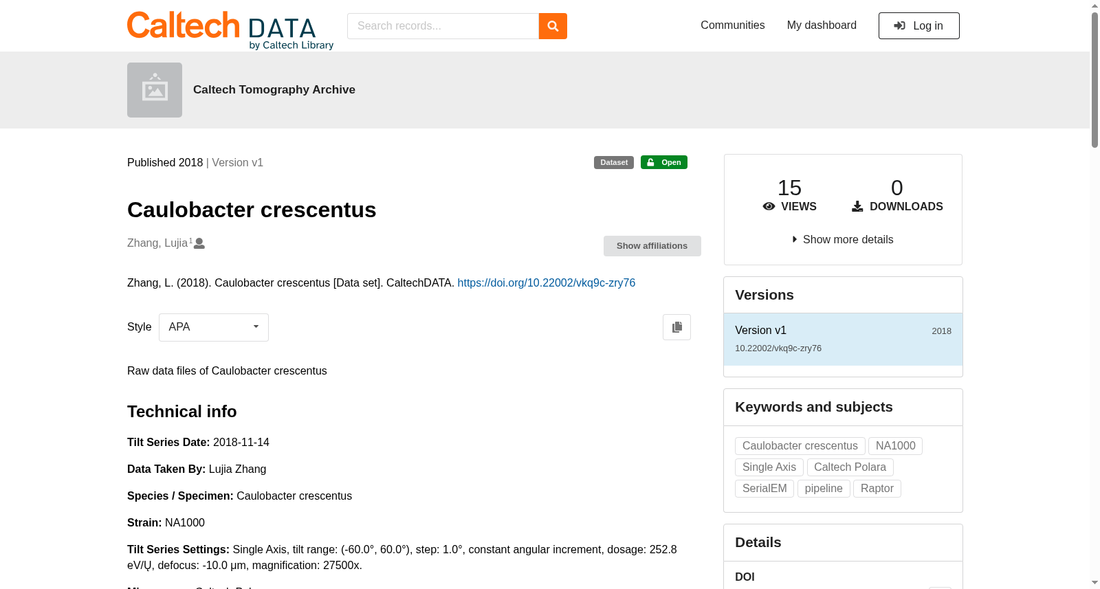 Caulobacter crescentus 数据集图片