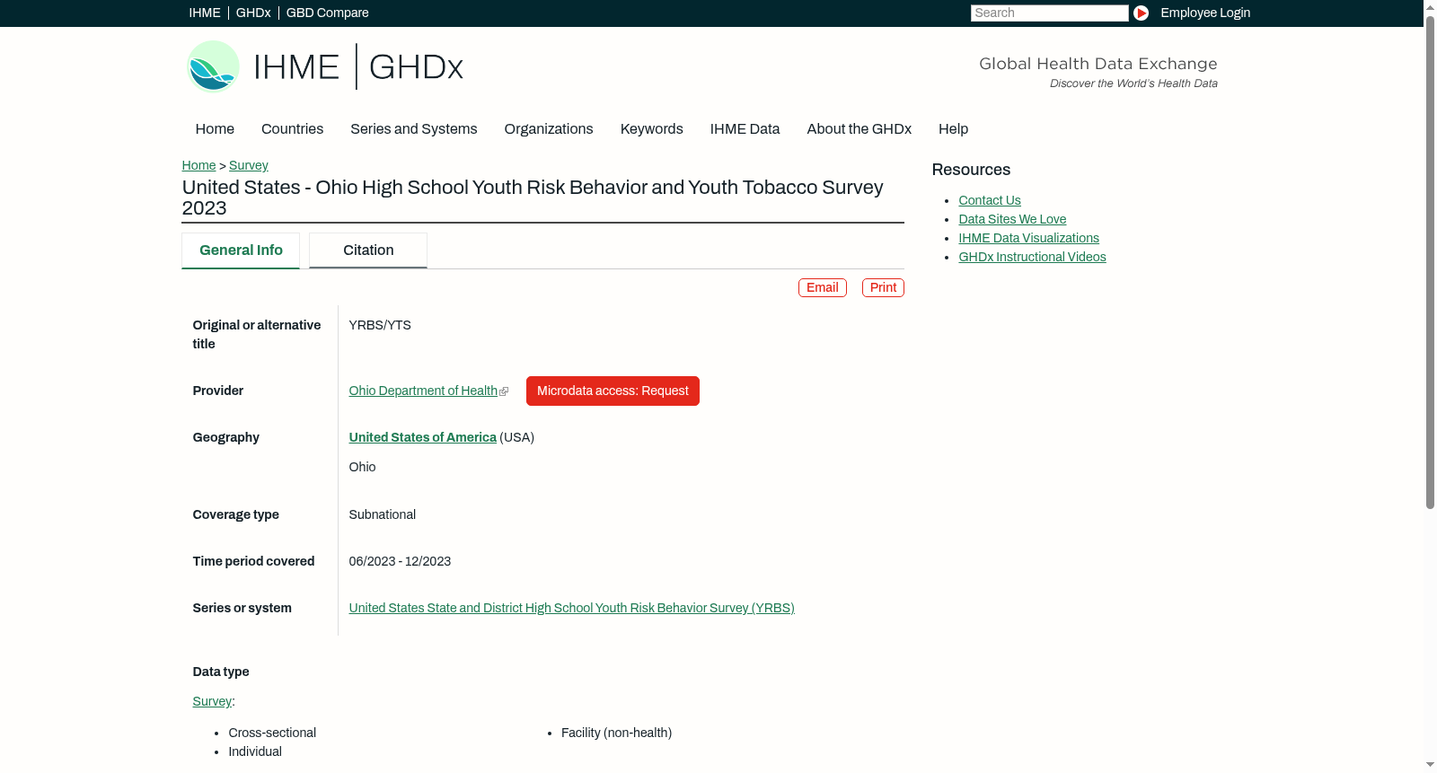 United States - Ohio High School Youth Risk Behavior and Youth Tobacco Survey 2023 数据集图片