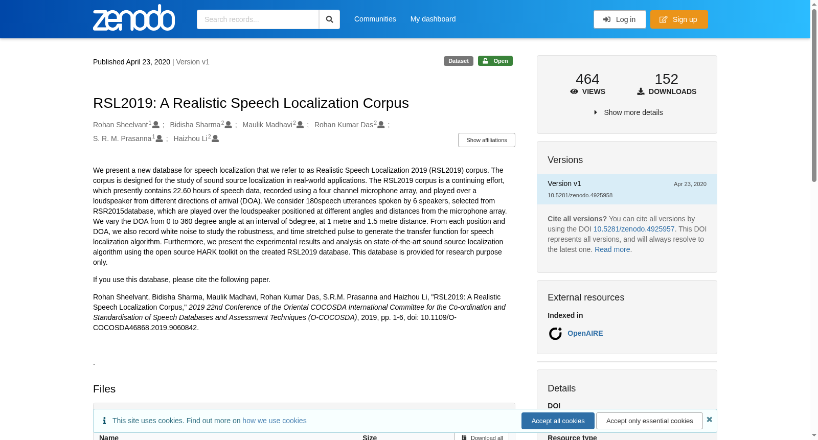 RSL2019: A Realistic Speech Localization Corpus 数据集图片