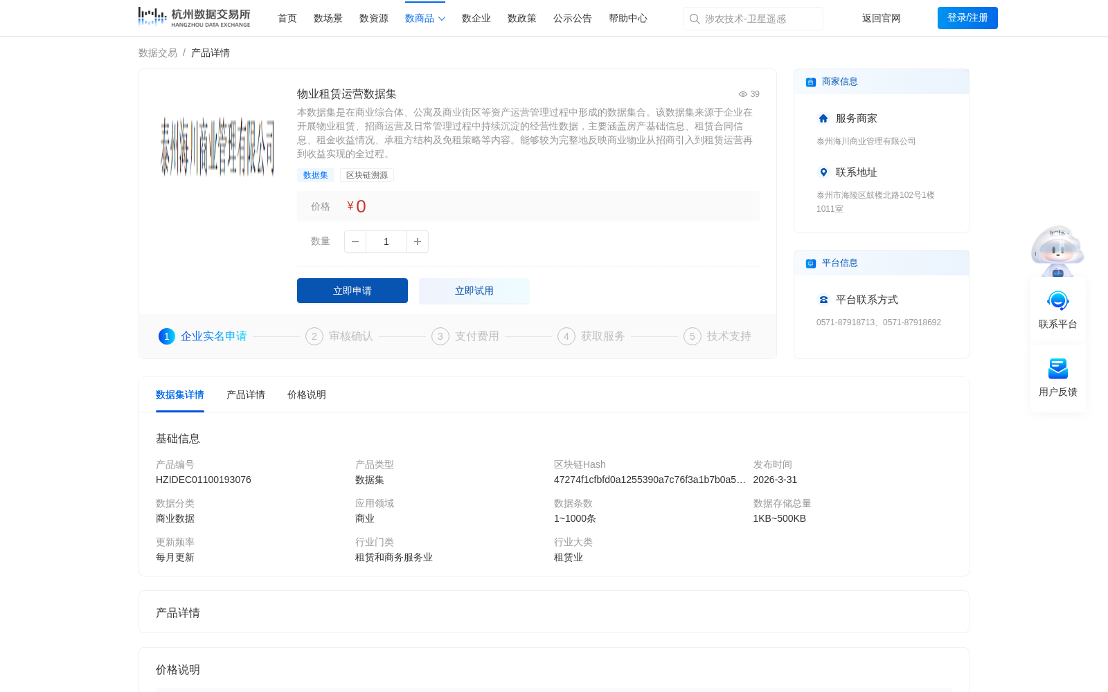 物业租赁运营数据集 数据集图片