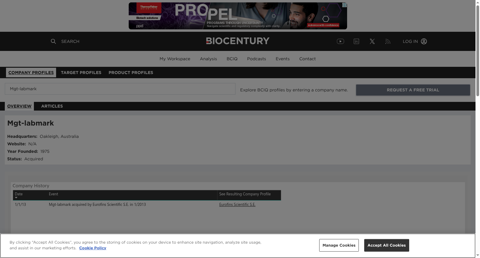mgt-LabMark - BioCentury Company Profiles - BCIQ 数据集图片