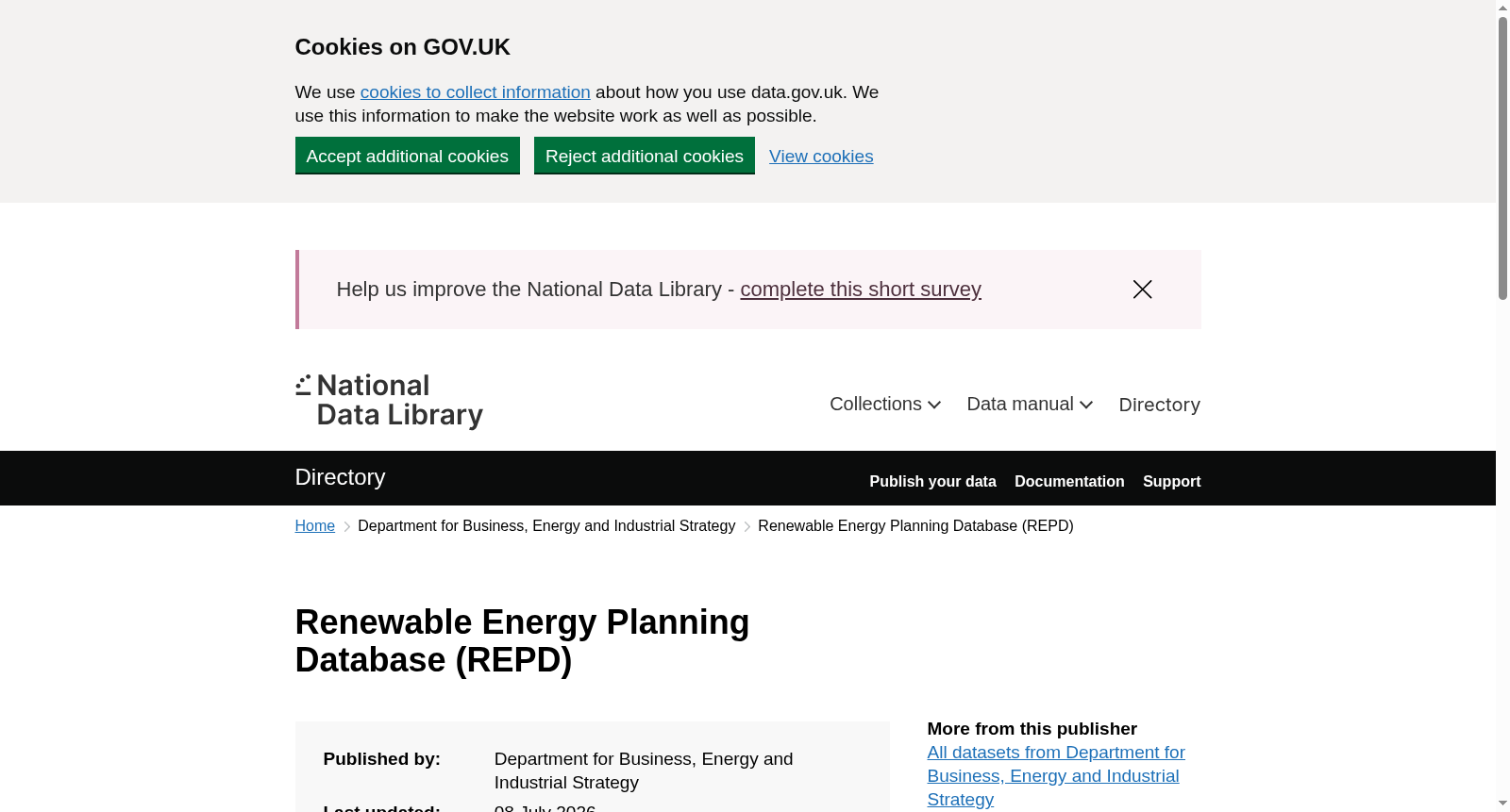 Renewable Energy Planning Database (REPD) 数据集图片
