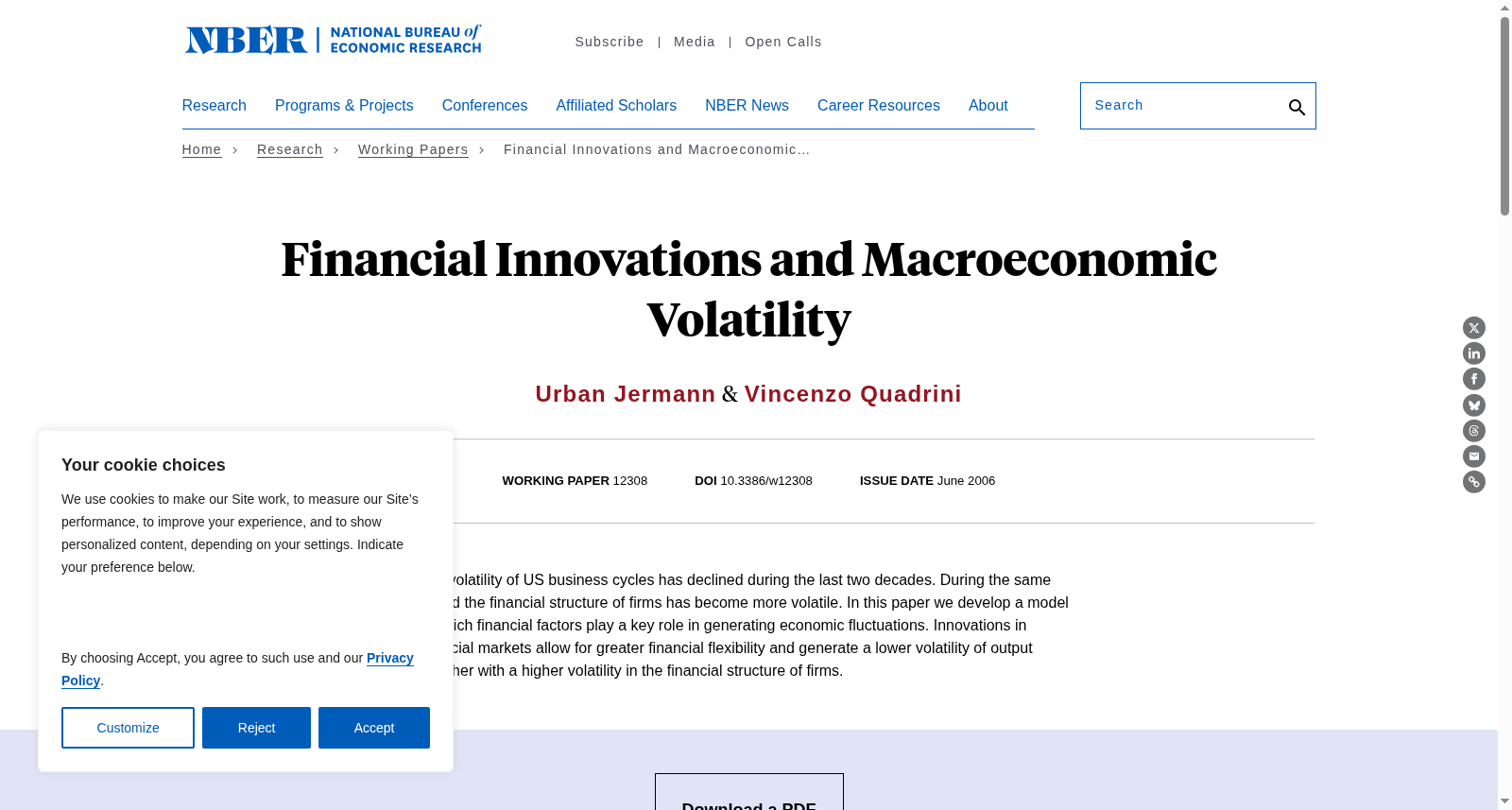 Financial Innovations and Macroeconomic Volatility 数据集图片
