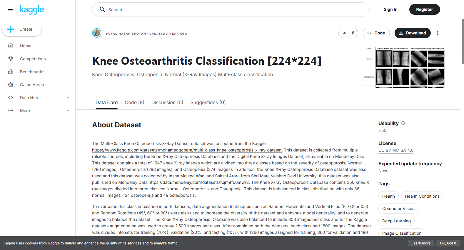 Knee Osteoarthritis Classification 224x224