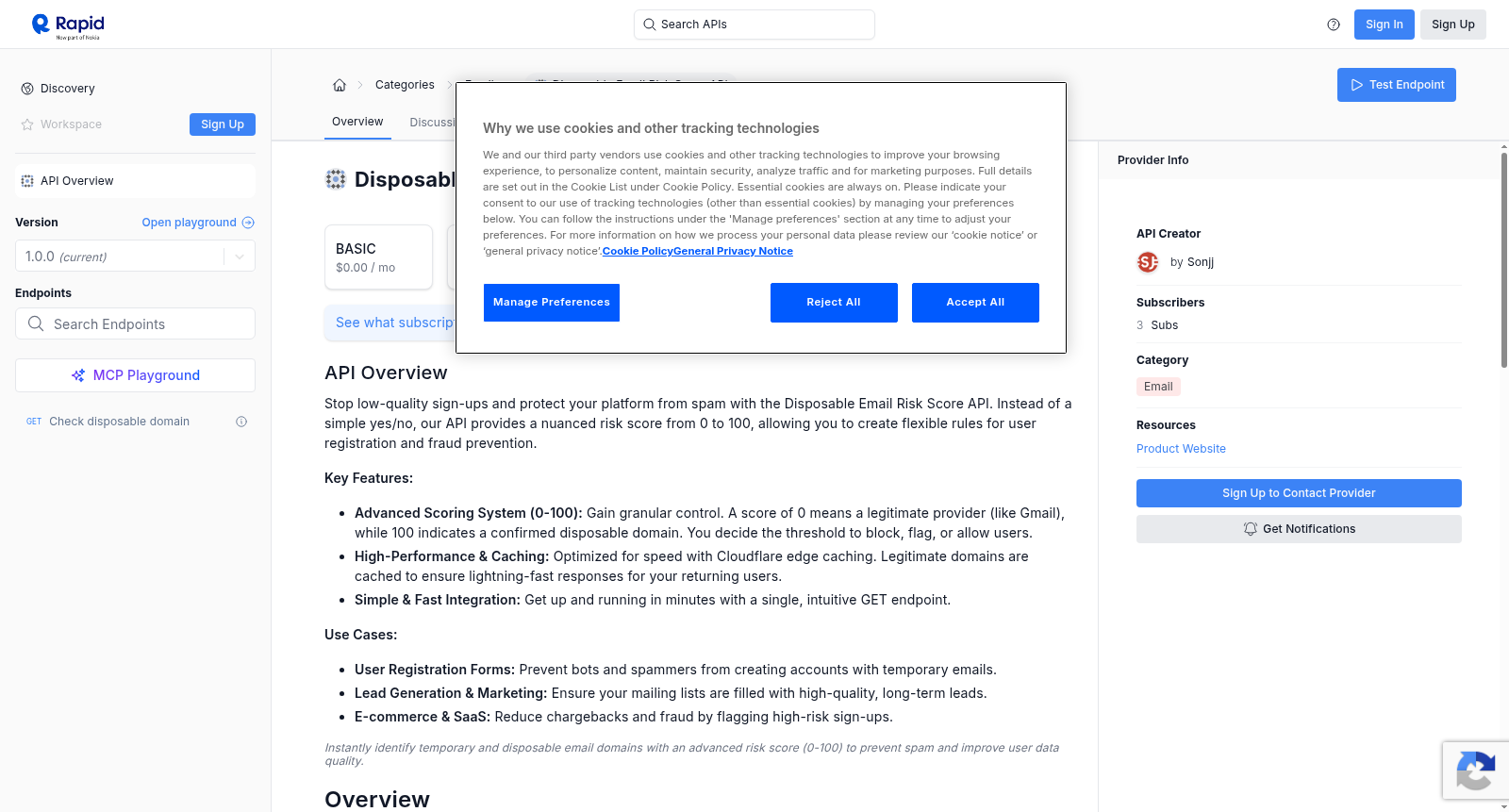 Disposable Email Risk Score API 数据集图片