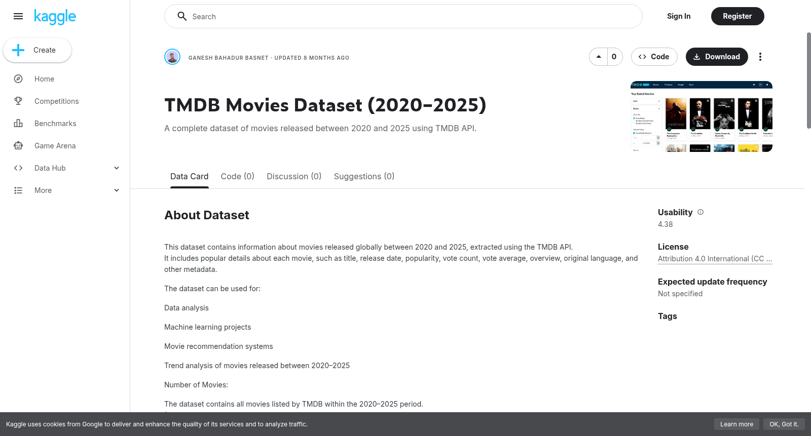 TMDB Movies Dataset (2020–2025) 数据集图片