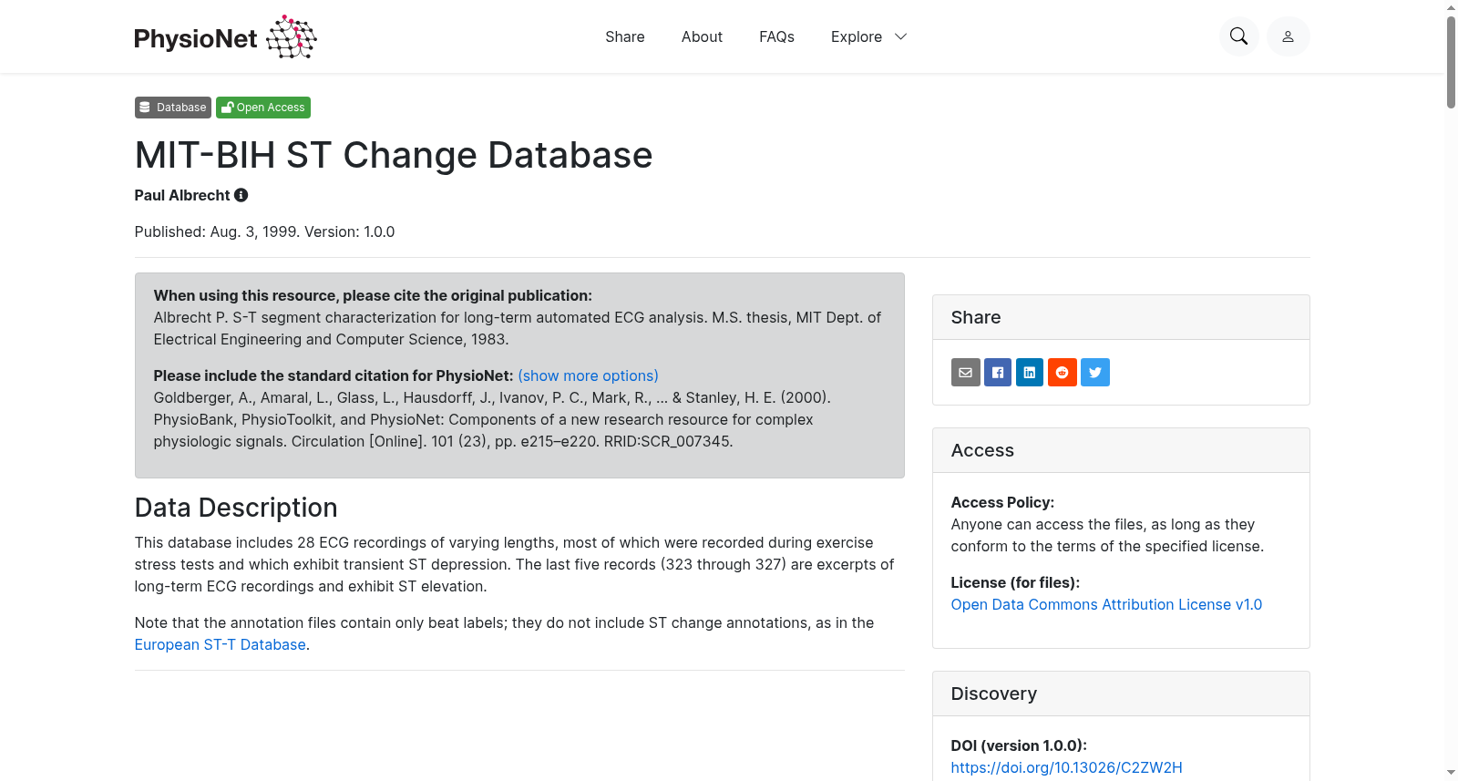 MIT-BIH ST Change Database 数据集图片