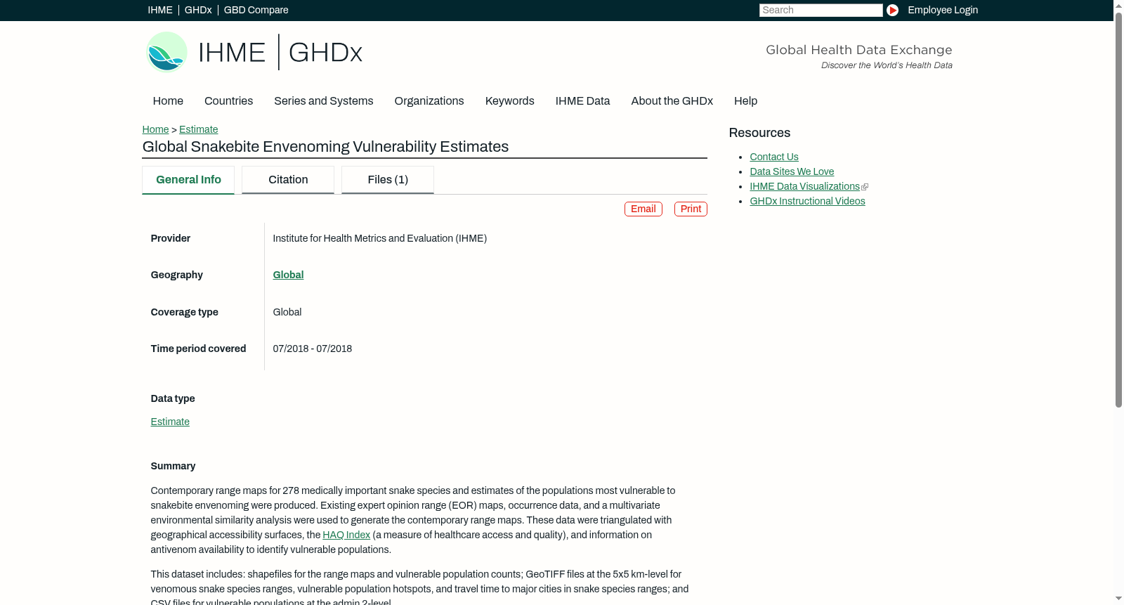 Global Snakebite Envenoming Vulnerability Estimates 数据集图片