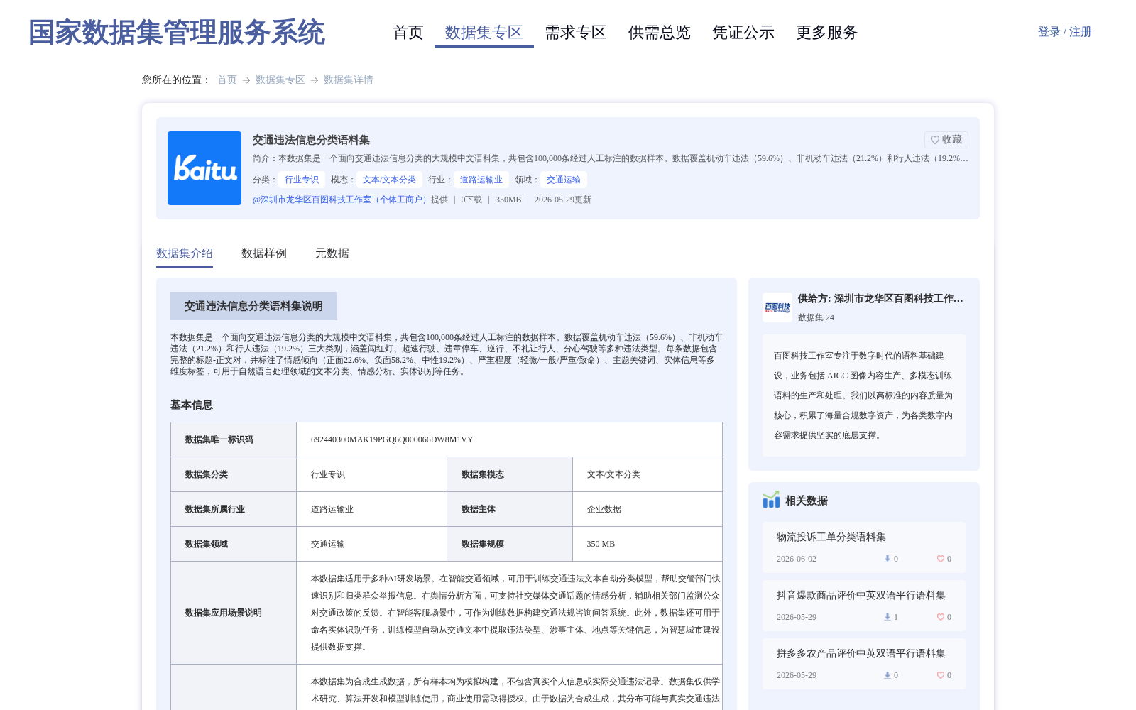 交通违法信息分类语料集 数据集图片