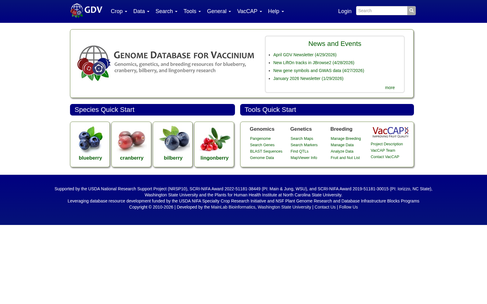 Genome Database for Vaccinium 数据集图片