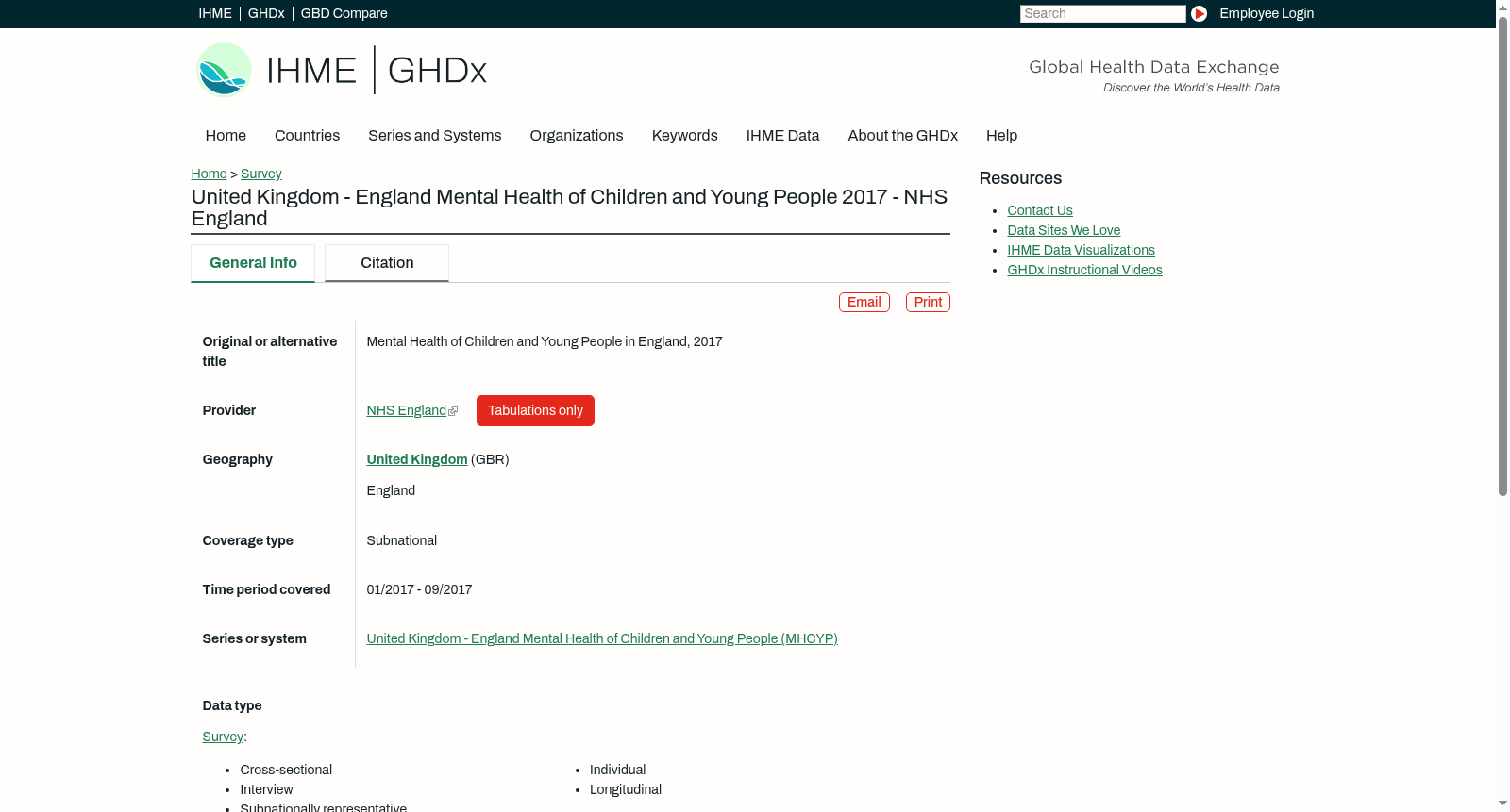 United Kingdom - England Mental Health of Children and Young People 2017 - NHS England 数据集图片