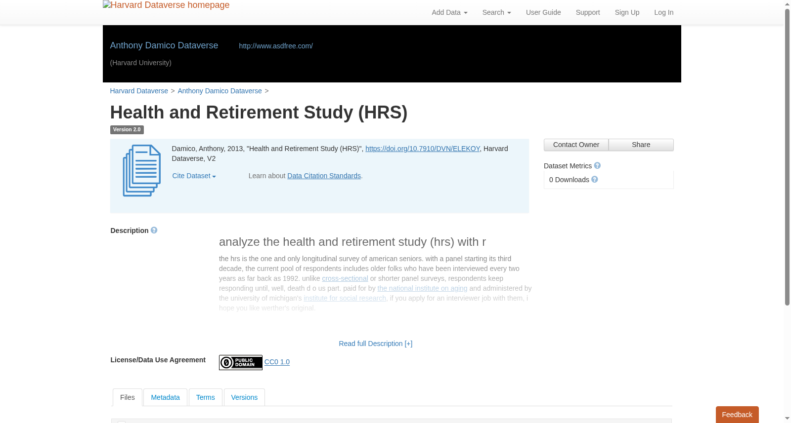 Health and Retirement Study (HRS) 数据集图片