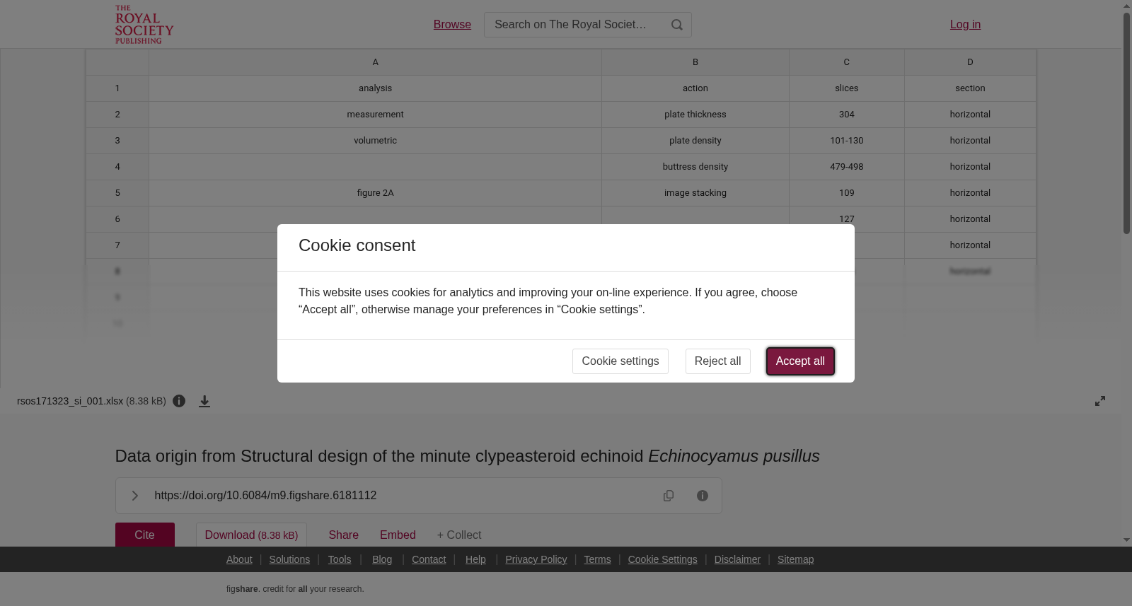 Data origin from Structural design of the minute clypeasteroid echinoid <i>Echinocyamus pusillus</i> 数据集图片