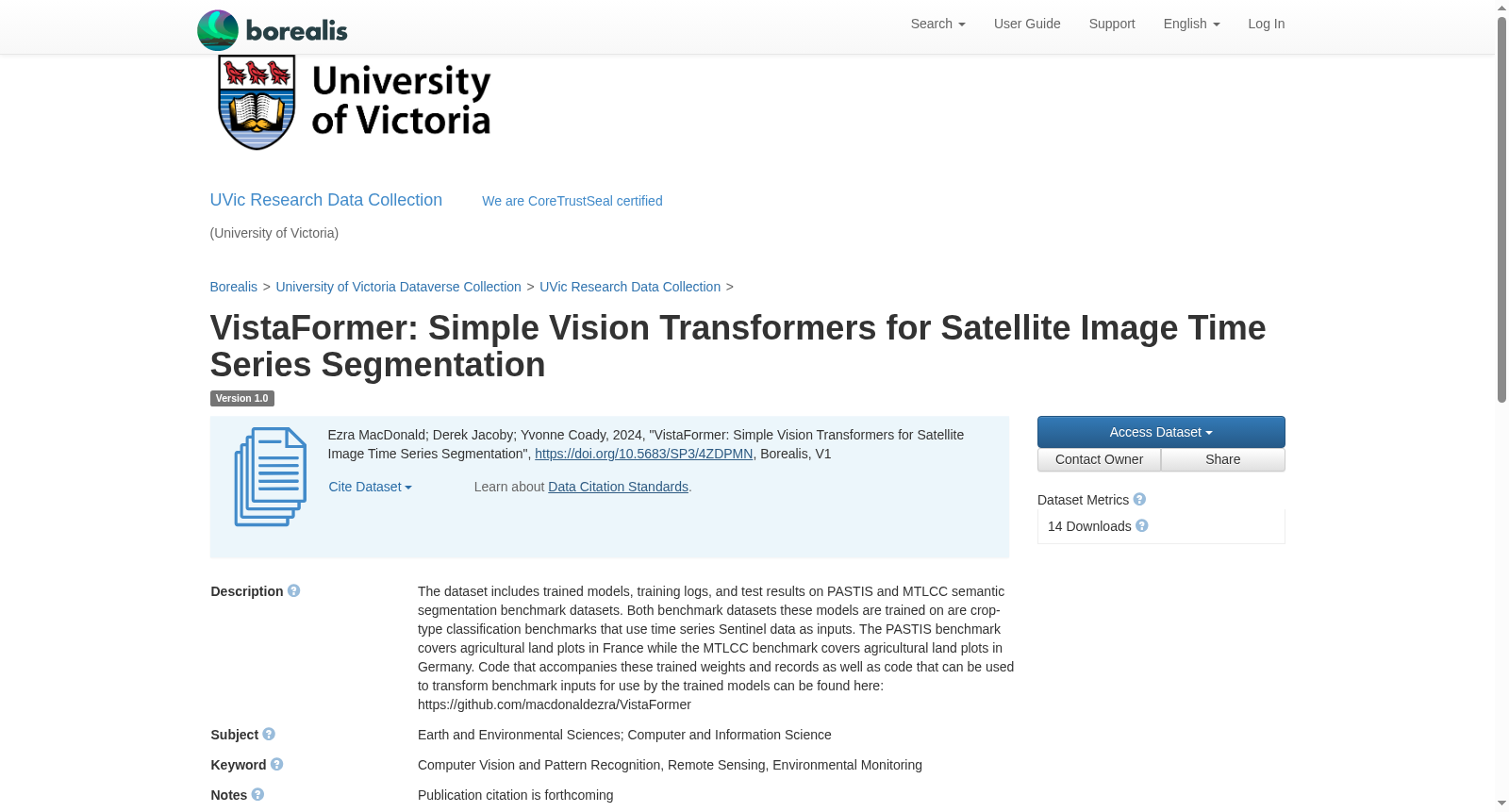 VistaFormer: Simple Vision Transformers for Satellite Image Time Series Segmentation 数据集图片