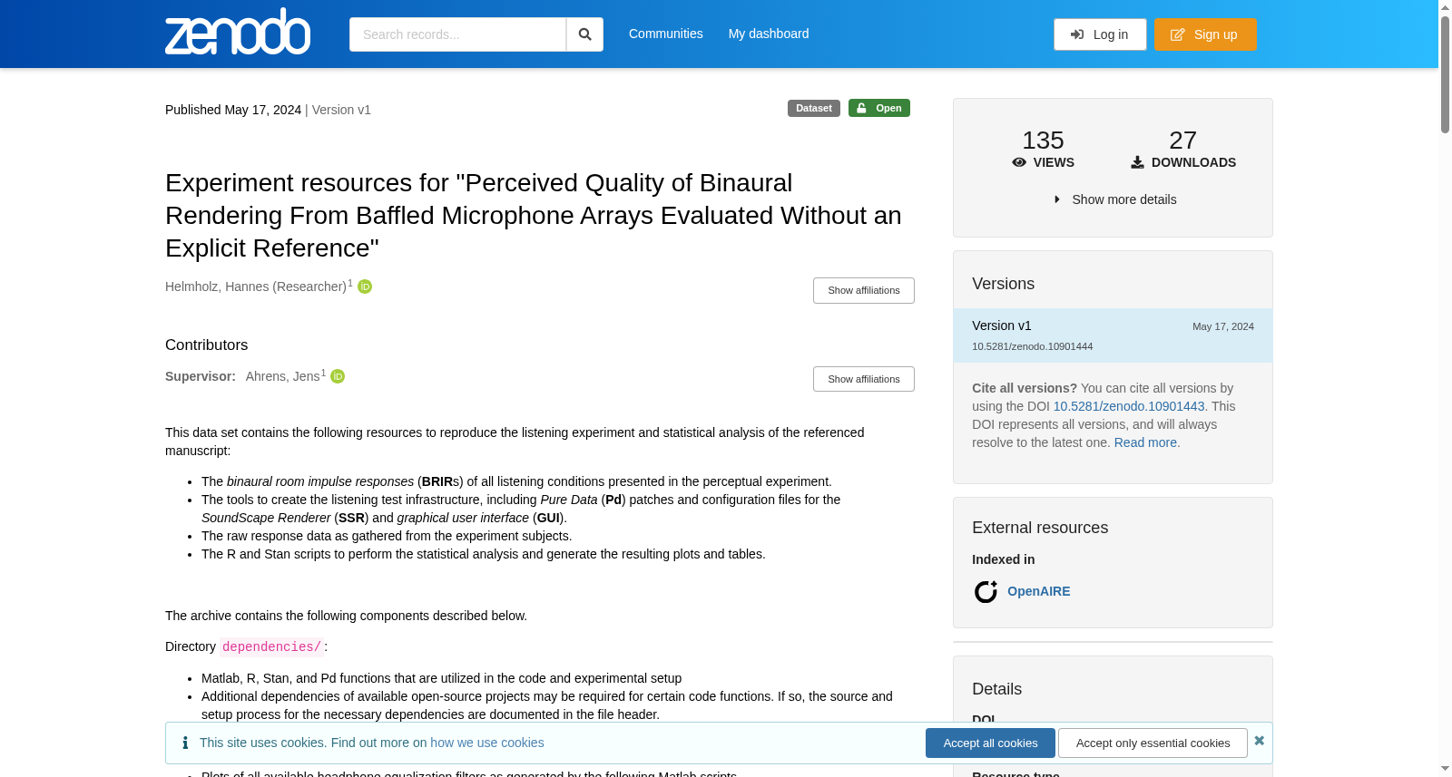 Experiment resources for "Quality of Binaural Rendering From Baffled Microphone Arrays Evaluated Without an Explicit Reference" 数据集图片