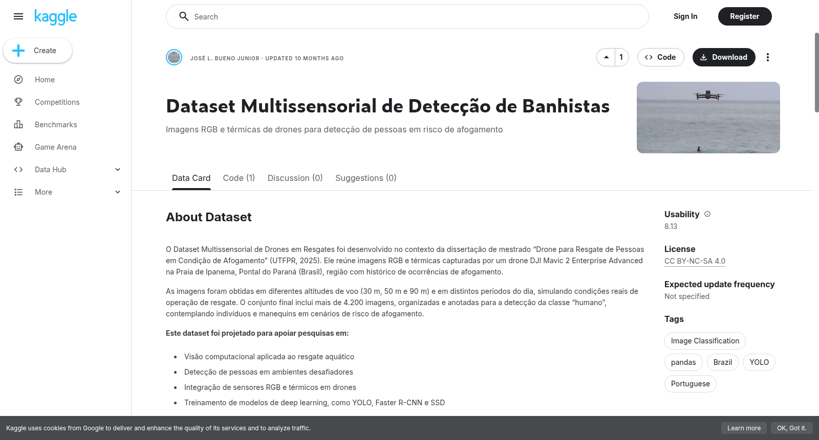 Dataset Multissensorial de Detecção de Banhistas 数据集图片