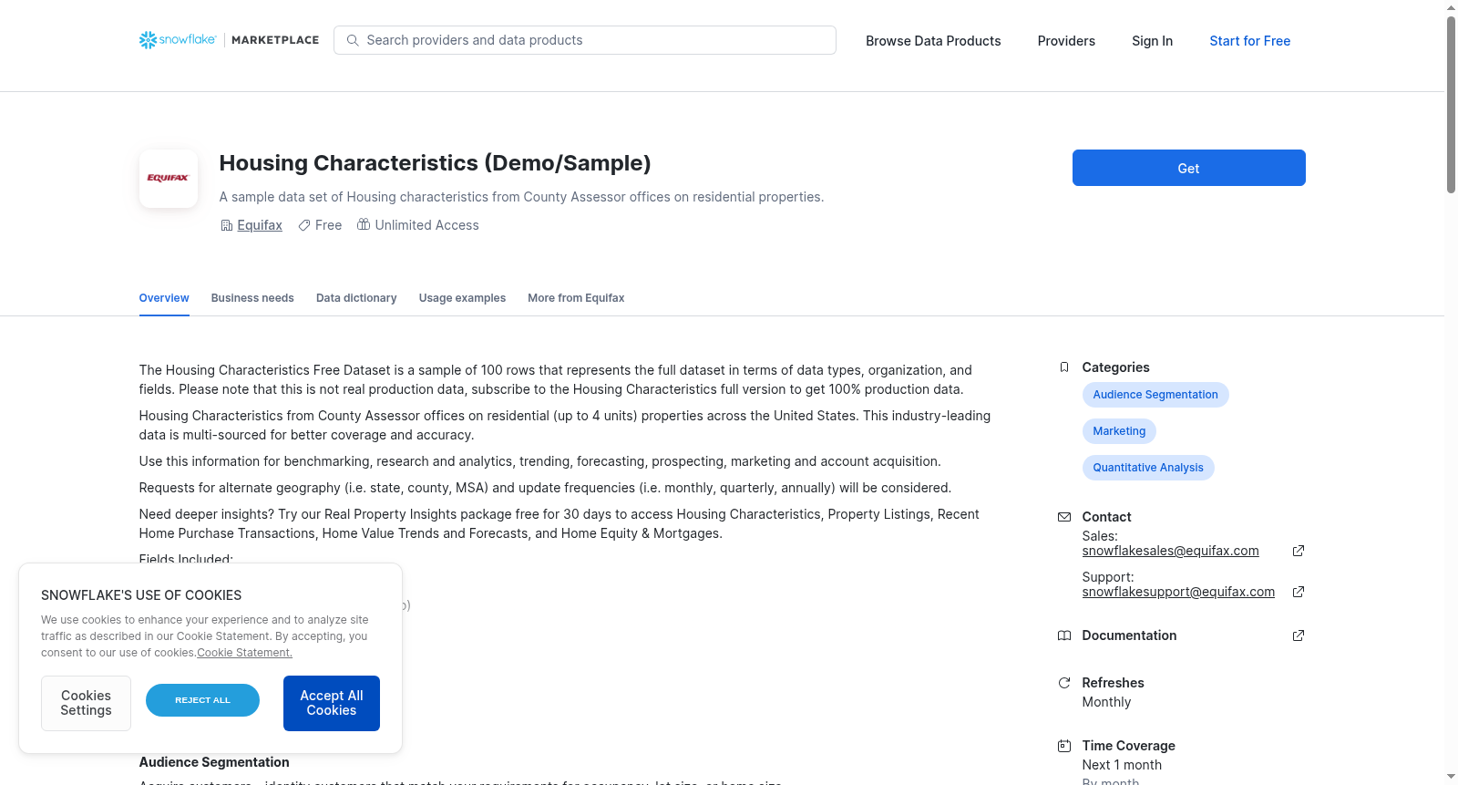 Housing Characteristics (Demo/Sample) 数据集图片