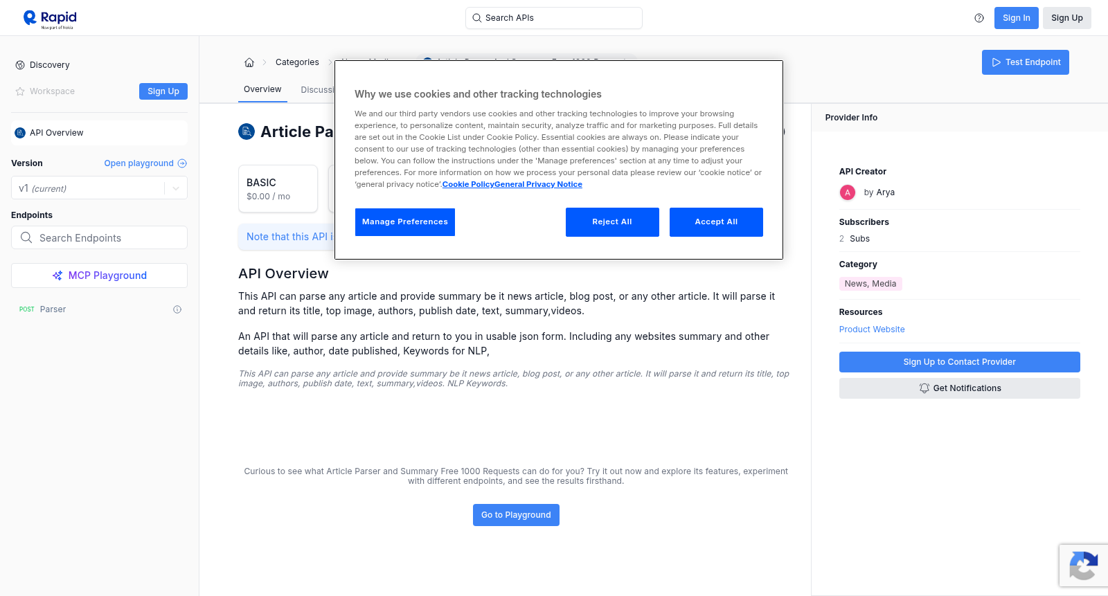 Article Parser and Summary Free 1000 Requests 数据集图片