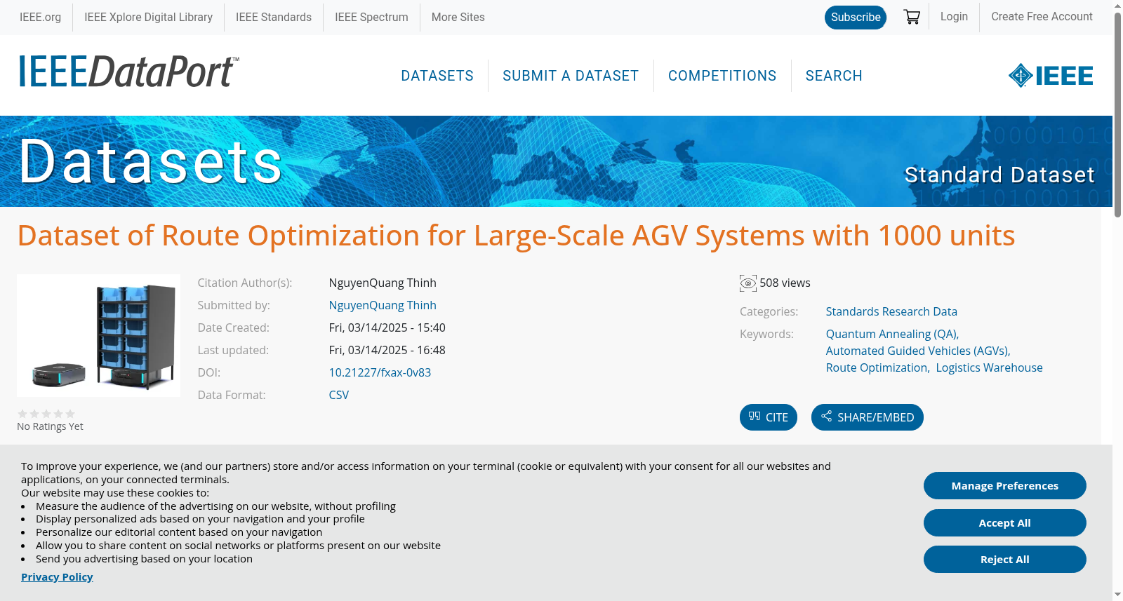 Route Optimization Dataset for Large-Scale AGV Systems with 1000 units in Japanese Logistics Warehouses 数据集图片